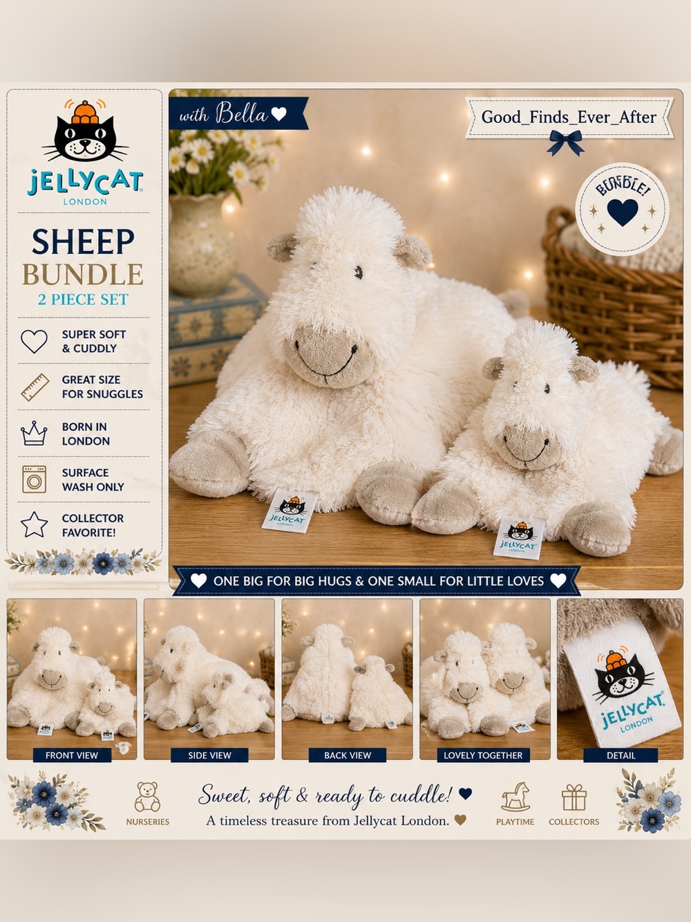 Jellycat Limited Edition medium  Truffles Sheep Lamb Pillow 14 » & small Retired